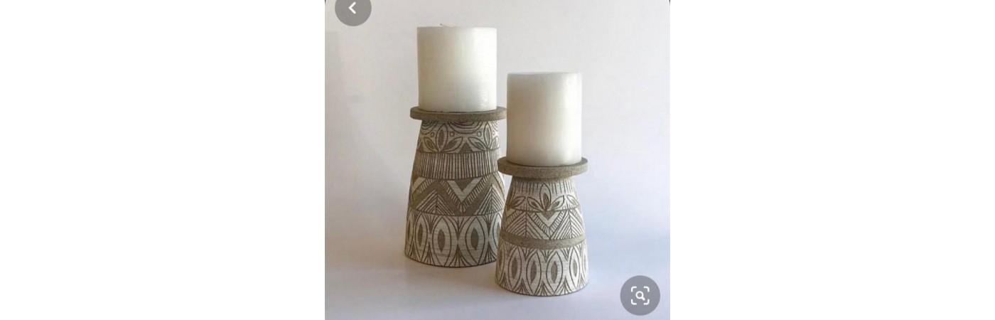 Wooden Candle Tea Light Holder- Set of 2